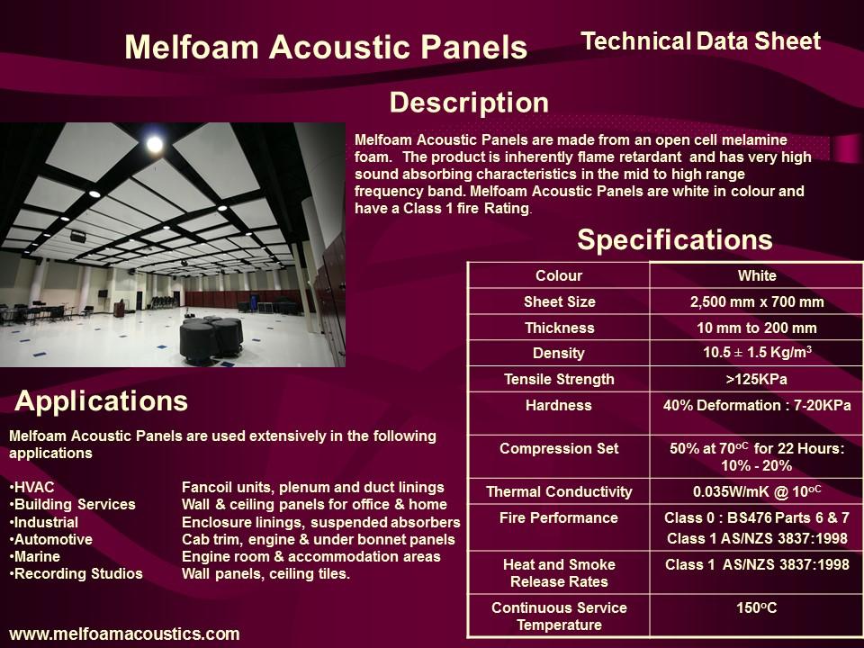 Acoustic Foam Technical Data Sheet